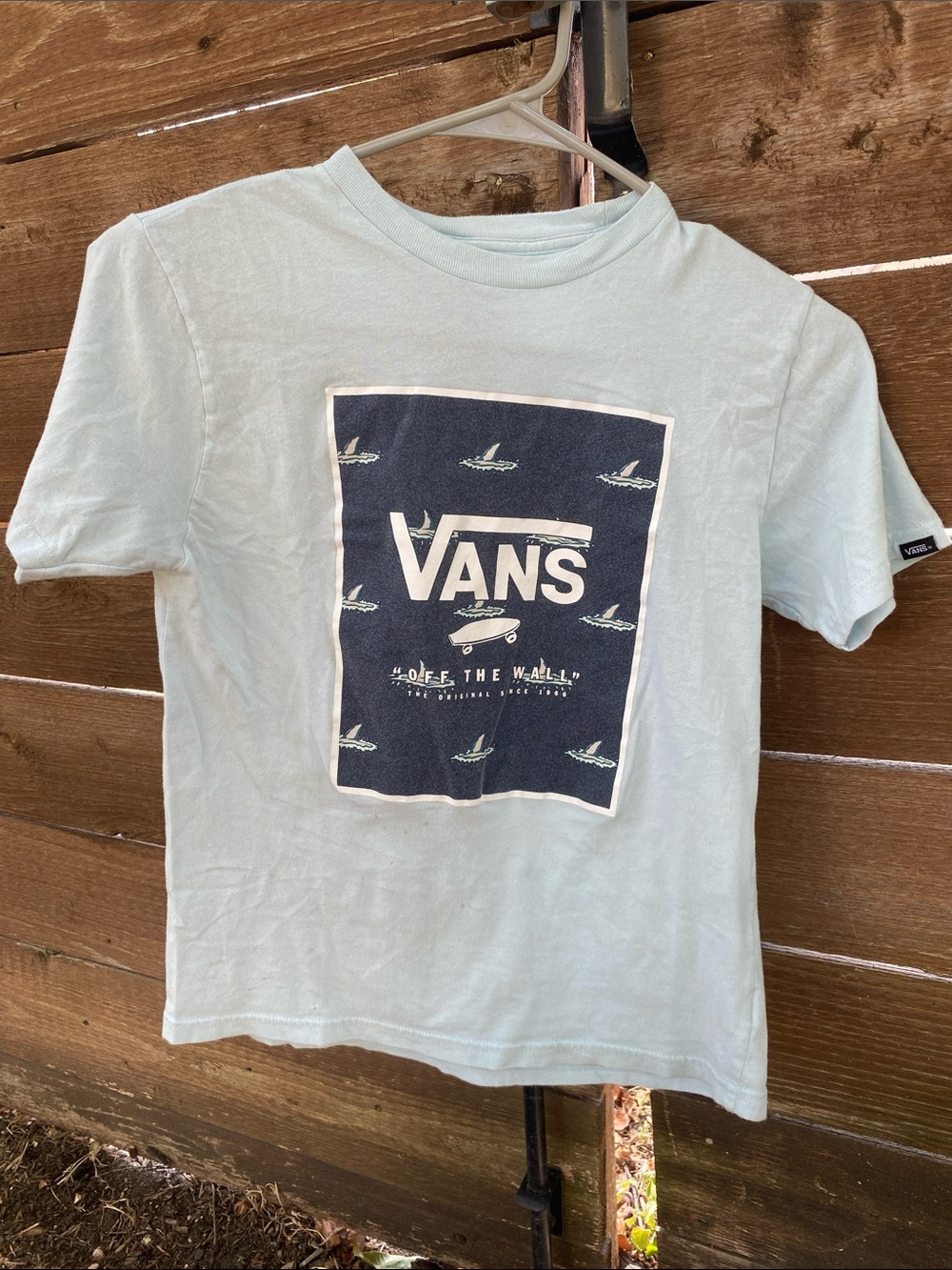 Vans Kids Pale Blue Tee with Navy Graphic